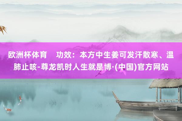 欧洲杯体育    功效：本方中生姜可发汗散寒、温肺止咳-尊龙凯时人生就是博·(中国)官方网站